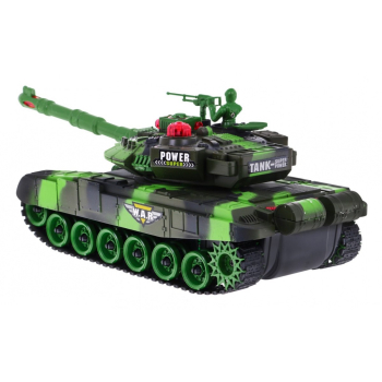 Zdalnie sterowany Czołg dla dzieci 3+ zielony + Interaktywne efekty + Wystrzał + Pilot